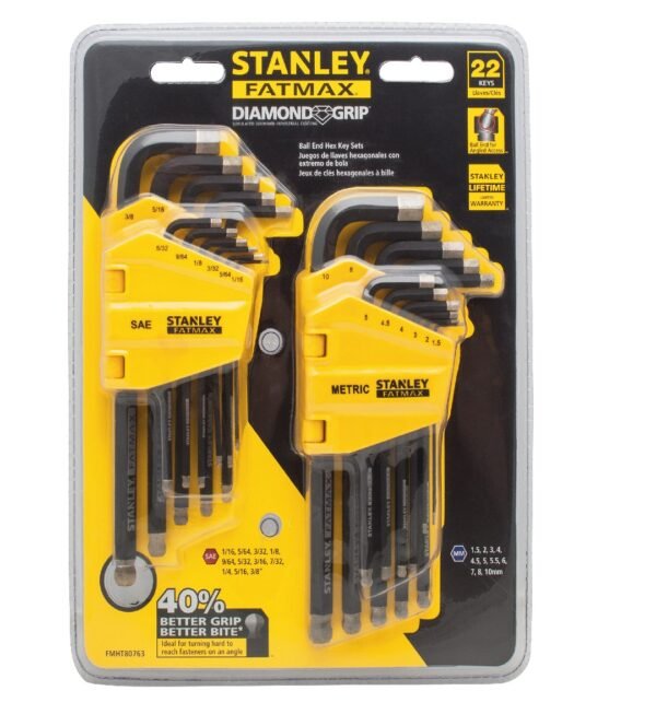Stanley 22 Pcs Simulated Diamond Tip Hex Key Set